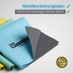 Panno carbonio l'originale Lava e asciuga in una passata Acciaio, Vetri, Specchi, Auto e tanto altro